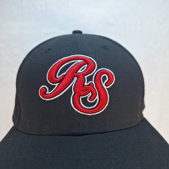 New Era 59Fifty Room Service Hat Cap Size 7 3/4 Fitted Black Red Embroidered - Picture 2 of 7